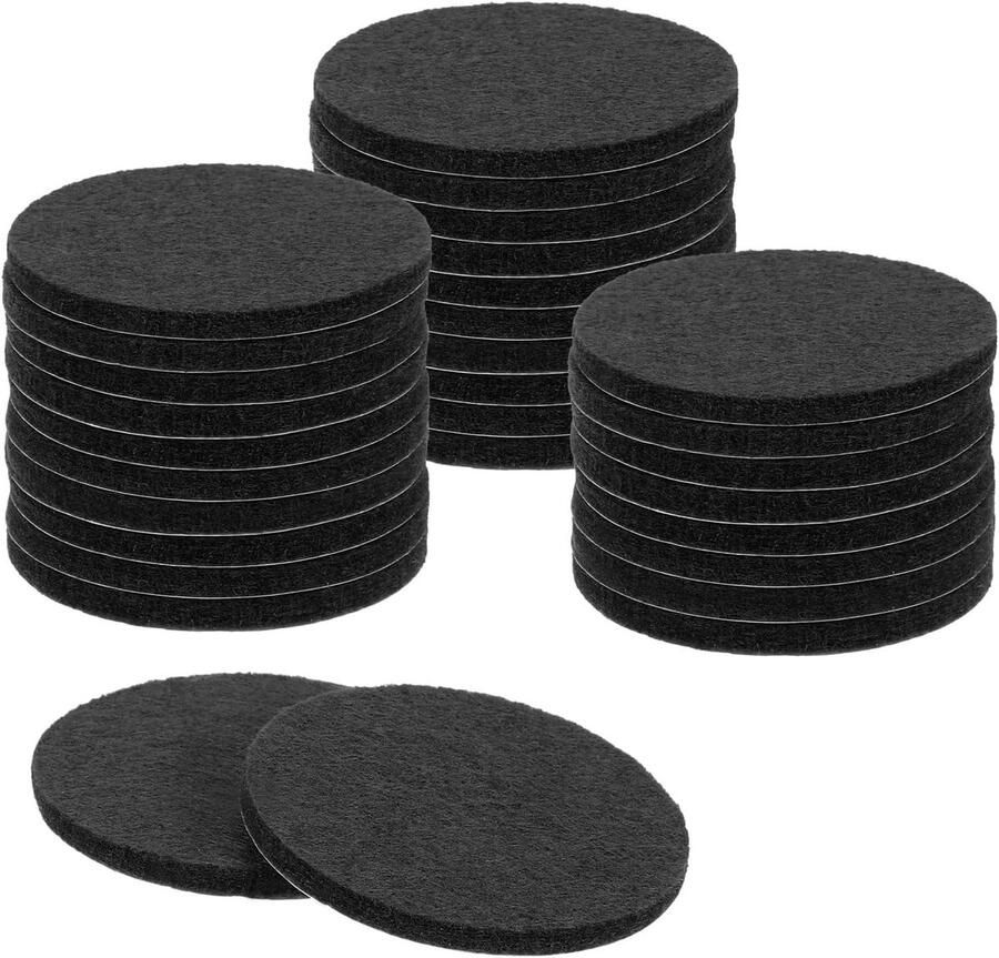 28 stuks viltglijders zelfklevend 40 x 40 x 3 mm (l x b x d) ronde viltglijders antislip voor meubels tafel- en stoelbeschermlaag zwart