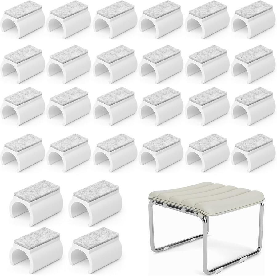 28 witte stoelglijders vrijdragers mute-schakeling klemglijders meubelglijders schommelstoelen