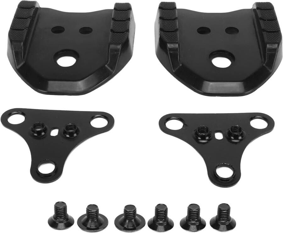 Fietsschoenplaatjes 4 stuks Pedaaladapters Racefiets Mountainbike Met 3 gaten One size Zwart