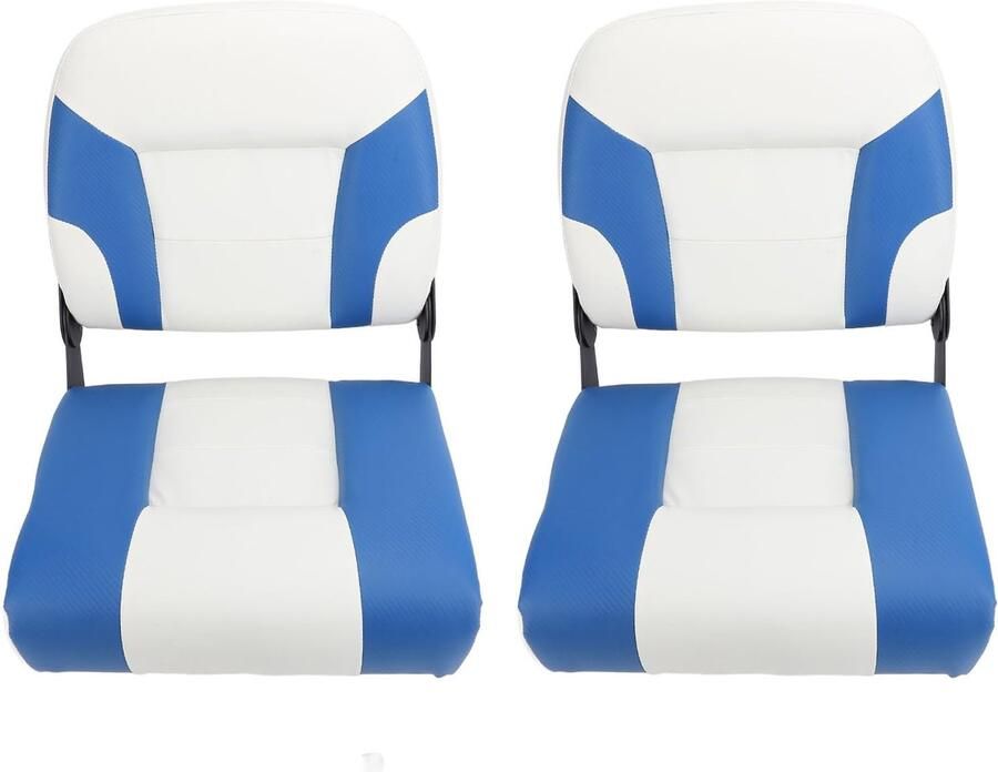2PCS Opvouwbare Bootstoel met Hoge Rug met PV leer en Traagschuim Capaciteit van 250 Lbs Neerklapbaar Ontwerp water- en UV-bestendig voor Jachten Pontons Vissen