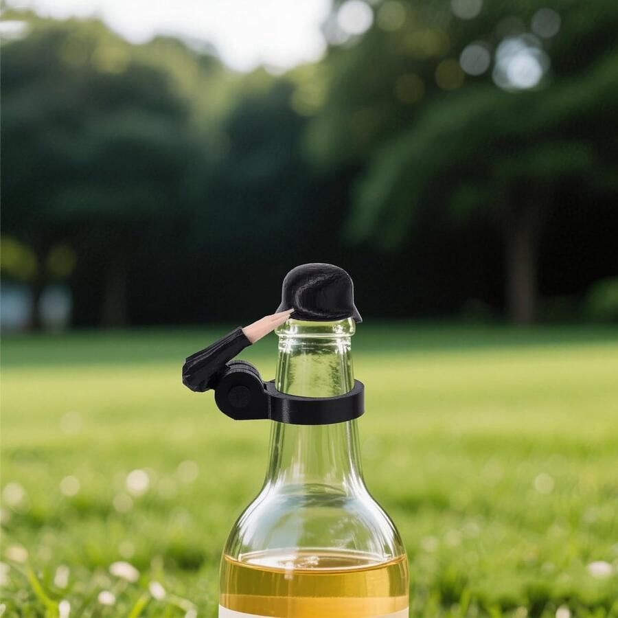 2st Wijnflesstopper Bierflesstopper met Soldatengroet Grappige Herbruikbare Wijnflesstopper met Saluuthandgebaar Geschikt voor Barbecue Feestdecoratie (2 Kleuren)