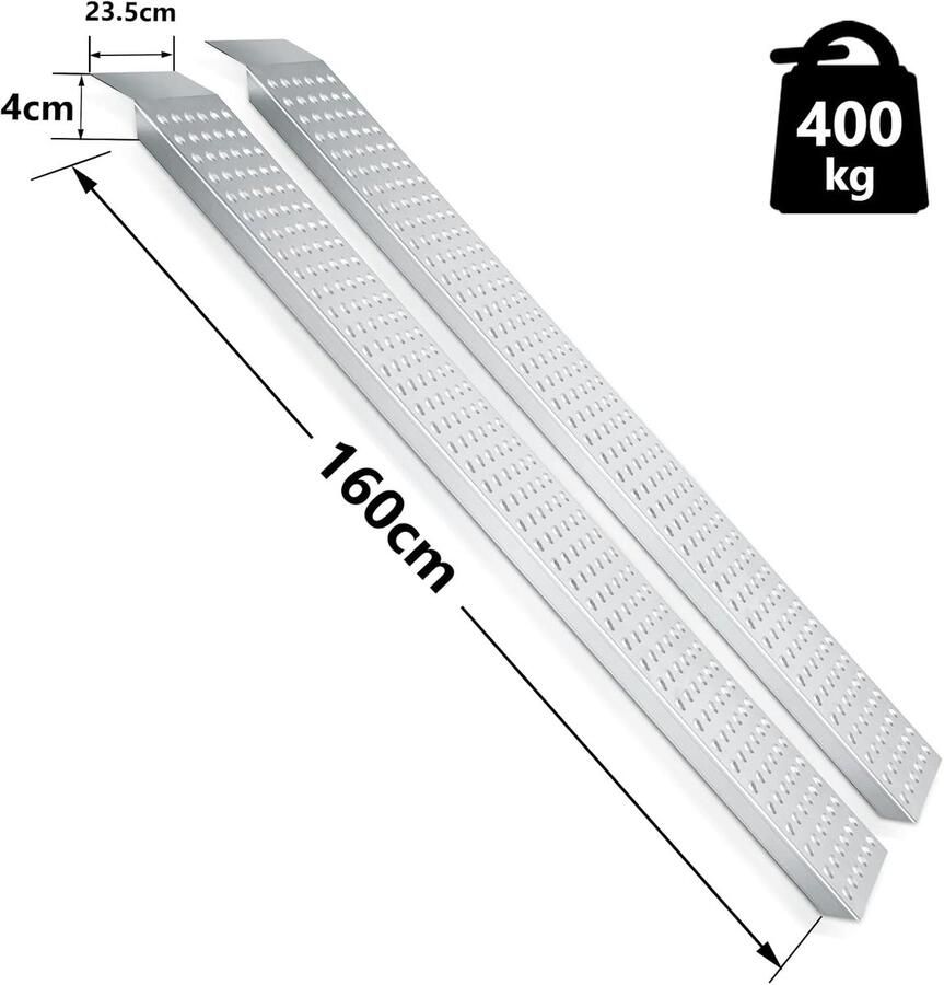 Oprijplaten 4 stuks 400 kg antislip 160 x 23 5 x voor gazontractor motorfiets ATV quad auto laadhelling