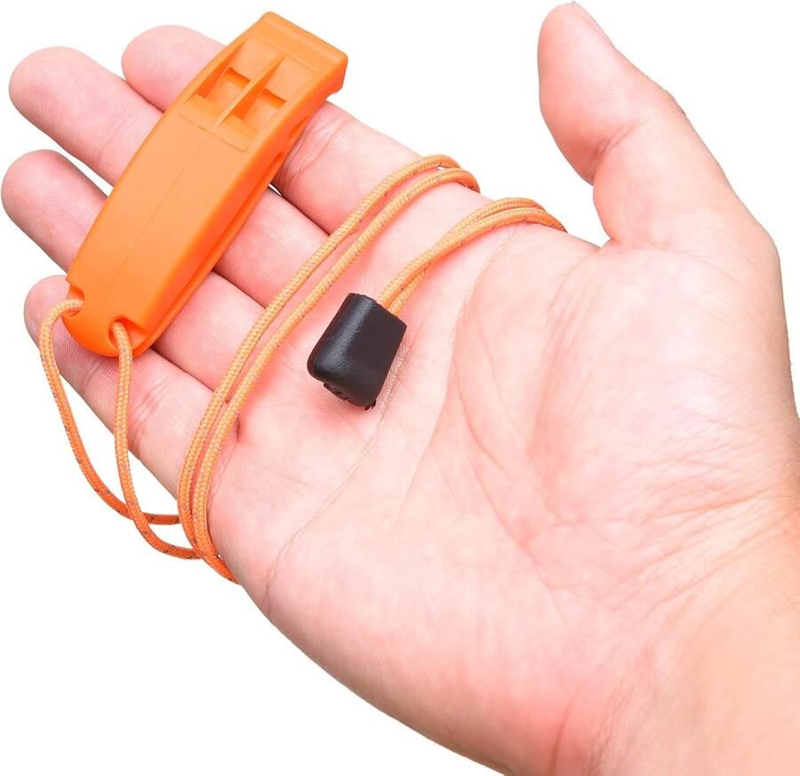 2x Survival Fluit en 2x Signaal Spiegel Outdoor Survival Kit Nood Signaal Spiegel- Clip-on Fluit met sleutelkoord Backpacking Camping Marine gebruik Outdoor activiteiten