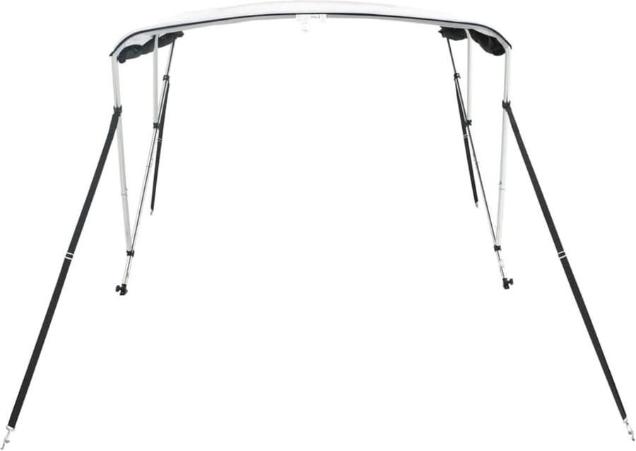 3-Bow Bimini top voor boten 183x(137-152) x bootafdekking met zijdelen van polyester antraciet