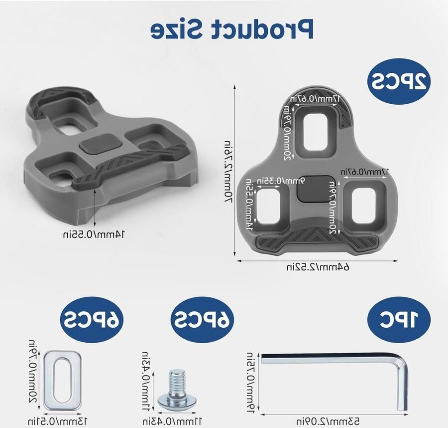 3-Hole Grip Carbon Classic Cleats voor Fietsschoenen Set van Stiften voor Racefietspedalen Geschikt voor Look Keo en Andere Merken