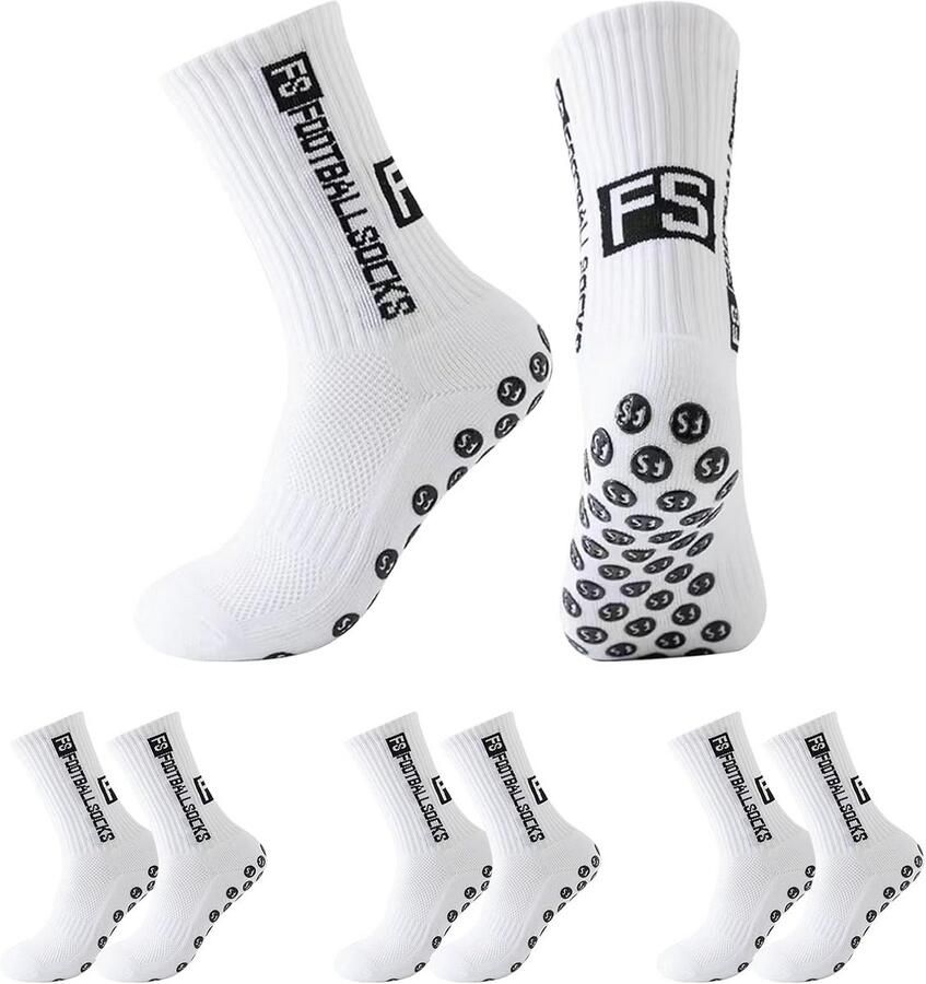 3 Paar Anti-Slip Sportsokken Grip Sokken voor Voetbal Hardlopen en Teamsporten )