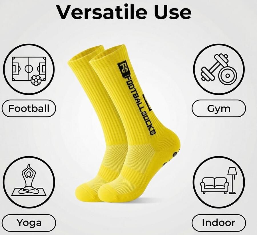 3 Paar Anti-Slip Sportsokken voor Voetbal Basketbal en Hardlopen