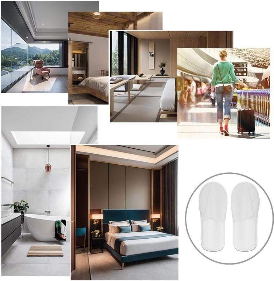 3 paar antislip pantoffels voor en gastenpantoffels hotelslippers gastenpantoffels spa voor hotelgasten en spa wit