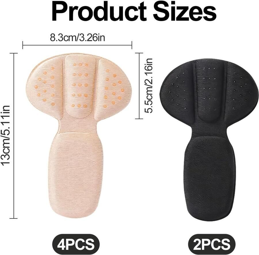 3 Paar Antislip Schoenpads Zachte Mesh Hakbeschermers voor en Geschikt voor Te Grote Schoenen en Laarzen Comfort en Bescherming voor Je Hakken
