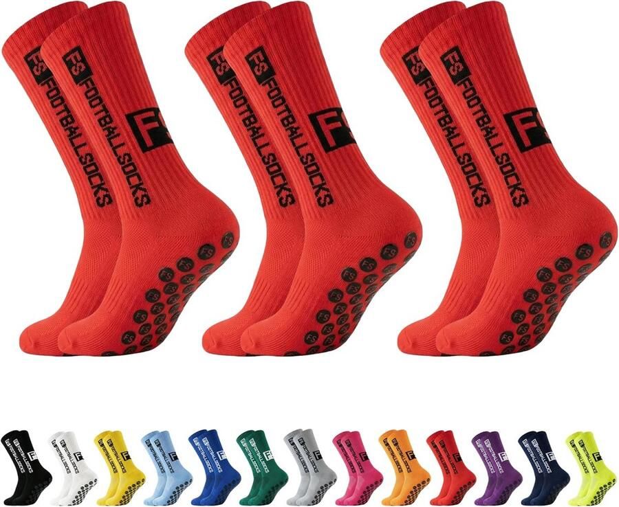 3 Paar Antislip Sportsokken met Grip Voetbal Wandelen Hardlopen