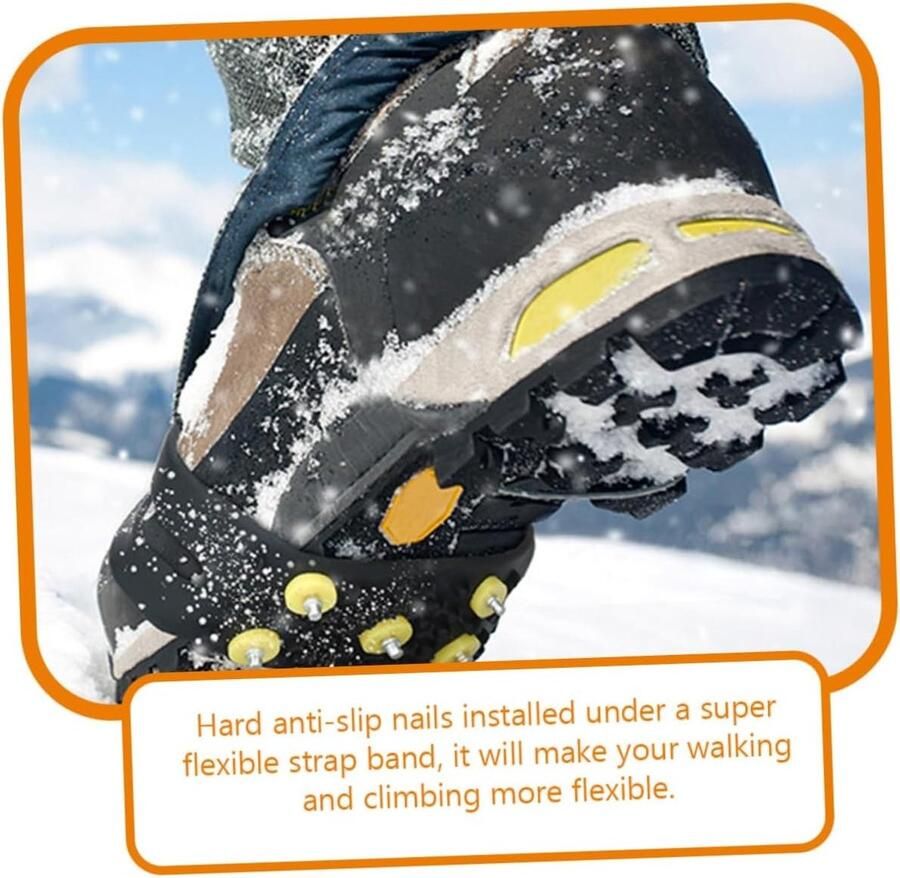 3 Paar Crampons voor Kinderen IJsgrijpers voor Schoenen Antislip Spikes voor Bergwandelen Veiligheidsschoenen Klimgereedschap Zwart TPE