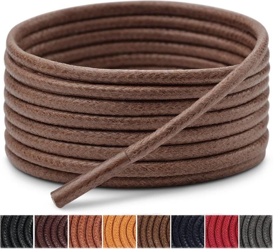 3 Paar Dunne Ronde Gewaxte Shoelaces in Kleuren en Lengtes