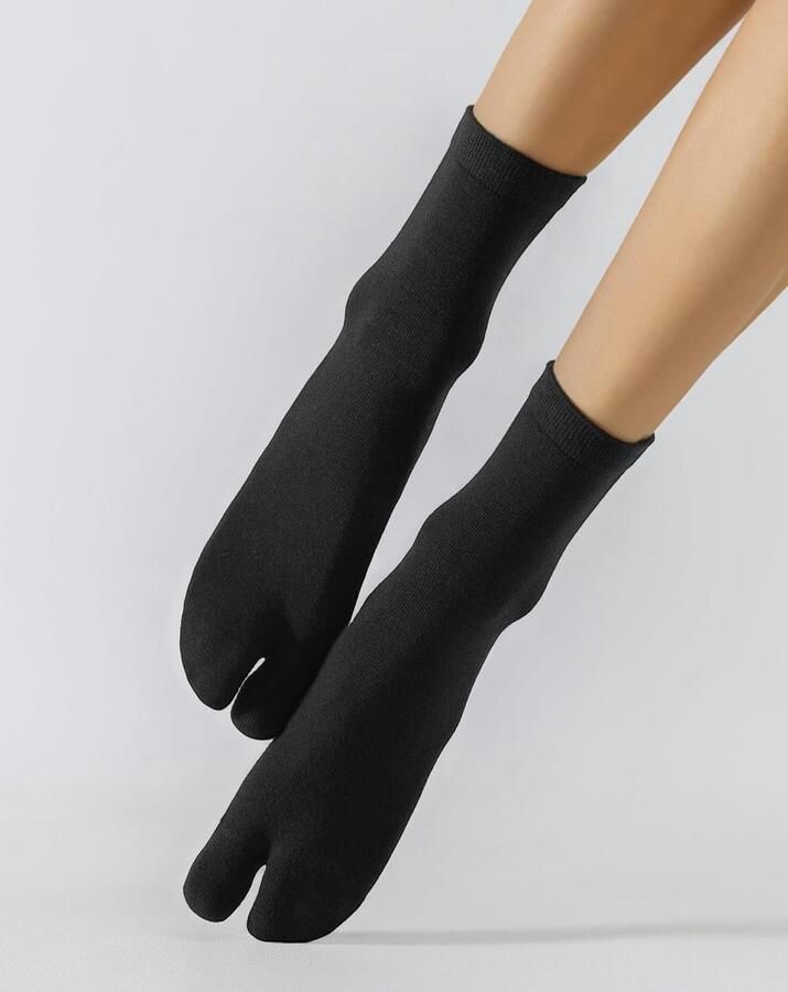 3 paar flip flop sokken Tabi sokken teenslippers sokken van katoen 2-teen sokken effen middellange damessokken voor sandalen pantoffels dagelijks gebruik
