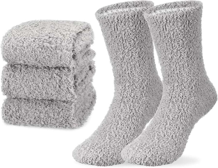 3 Paar Fuzzy Sokken voor Womens Zachte Pluizige Sokken Leuke Bed Slipper Fleece Slapen Warmer Geschenken