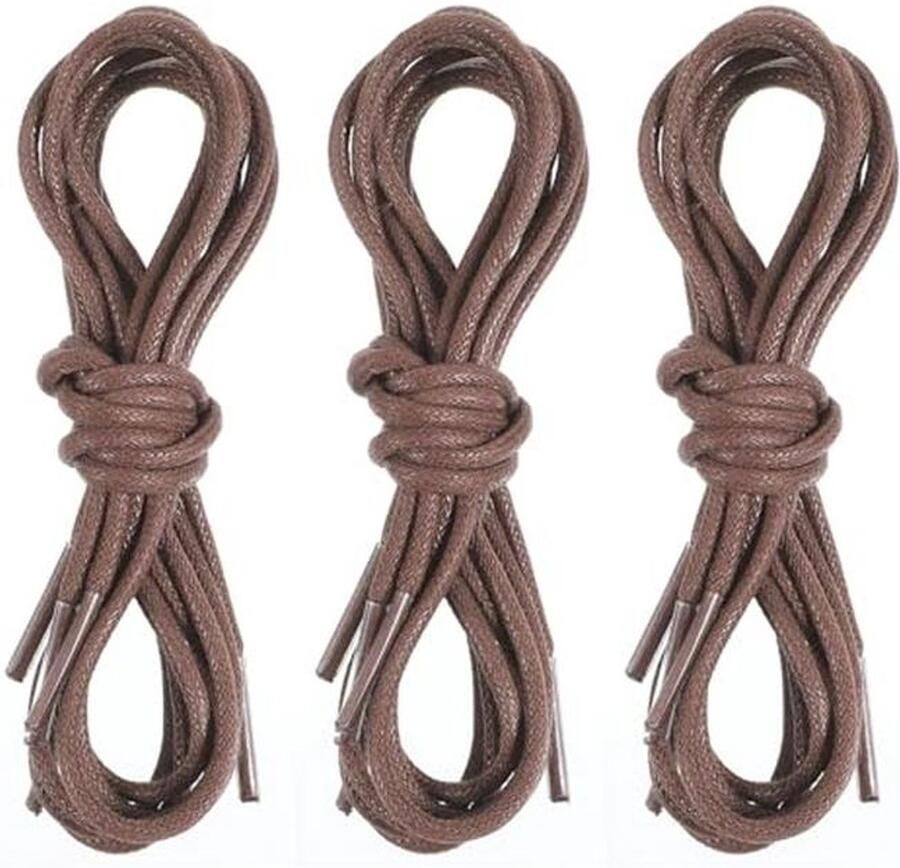 3 paar gewaxte ronde schoenveters Waterafstotend en scheurvast Ideaal voor leren en kostuumschoenen