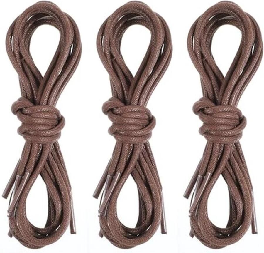 3 paar gewaxte ronde schoenveters Waterafstotend en scheurvast Ideaal voor leren en kostuumschoenen