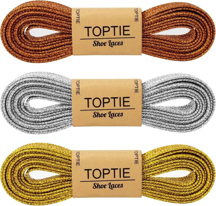 3 Paar Glitter Strikken Platte Schoenlinten Kleurrijk Sparkle Veters