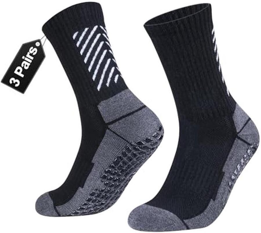 3 Paar Heren Antislip Atletische Sportsokken Ademend en Vochtafvoerend
