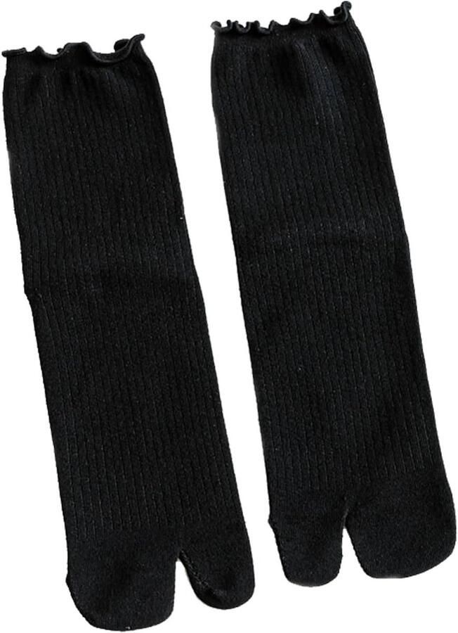 3 Paar Japanse Tabi Flip Flops met Gesplitste Tenen Rimpelige Casual Sandalen Sokken in Zwart Grijs en Wit voor Medium en Large Maten