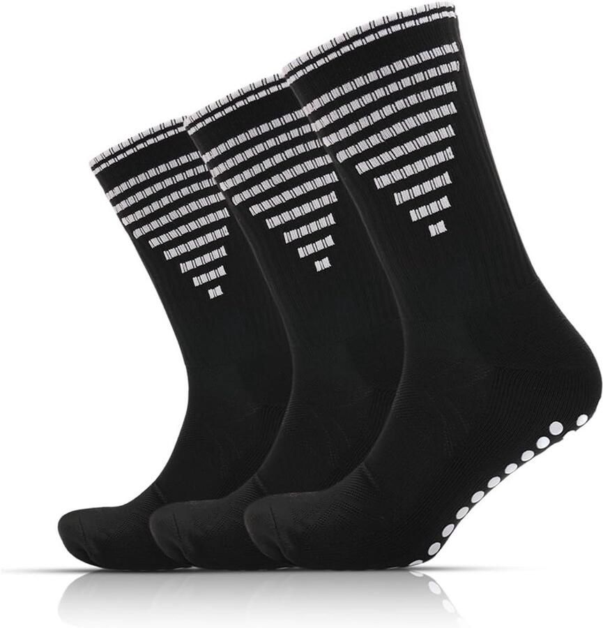 3 Paar Kinder Sportsokken met Grip en Demping voor Voetbal en Dagelijks Gebruik