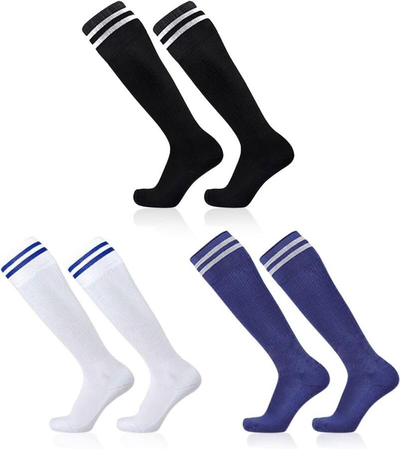 3 Paar Kniehoge Sportsokken voor Kinderen Geschikt voor Voetbal Basketbal en Tennis