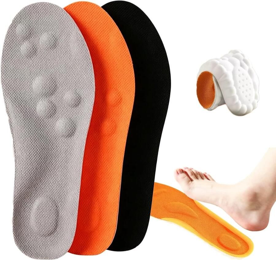 3 paar orthopedische inlegzolen voor en traagschuim inlegzolen met boogondersteuning hielspoor orthopedische inlegzolen voor wandelen hardlopen