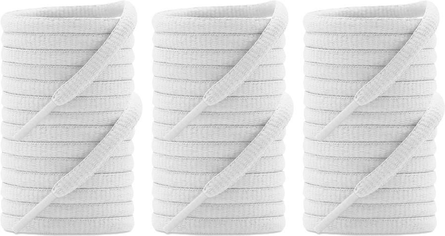 3 Paar Ovale Schoen Veters Ovale Veters 6mm voor Sportschoenen Hardloopschoenen Werkschoenen Wandelschoenen