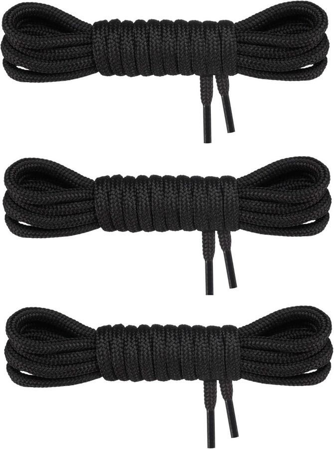 3 Paar Ronde Schoenenveters Extra Sterk & Duurzaam voor Wandelschoenen Werk- en Bergschoenen