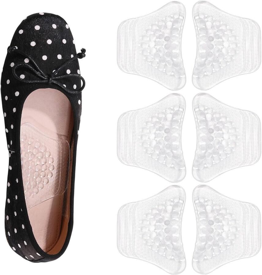 3 paar voetboogsteunen antislip onzichtbaar biologische gel vlindervorm voor hakken ballerina's sandalen dik