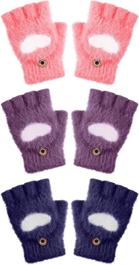 3 Paar Wandelschoenen zonder Hartvinger met Flipdeksel voor Kinderen Paars Blauw Rood Comfortabele Ade d en Duurzaam