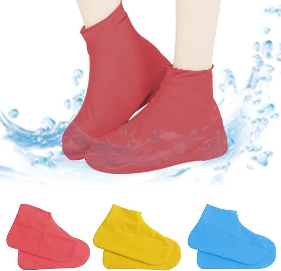 3 Paar Waterdichte Schoenovertrekken Rubber Antislip & Herbruikbaar voor Regen en Modder