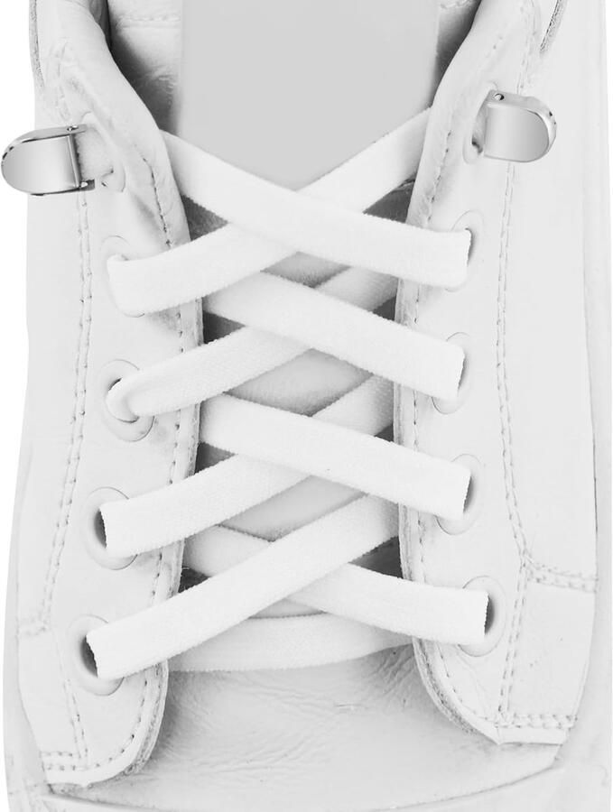 3 Pairs of Elastic Shoelaces White Kids Adults Sports Shoes Sneakers Flat Shoelaces Elastic No Tie White One Size ShopVlot