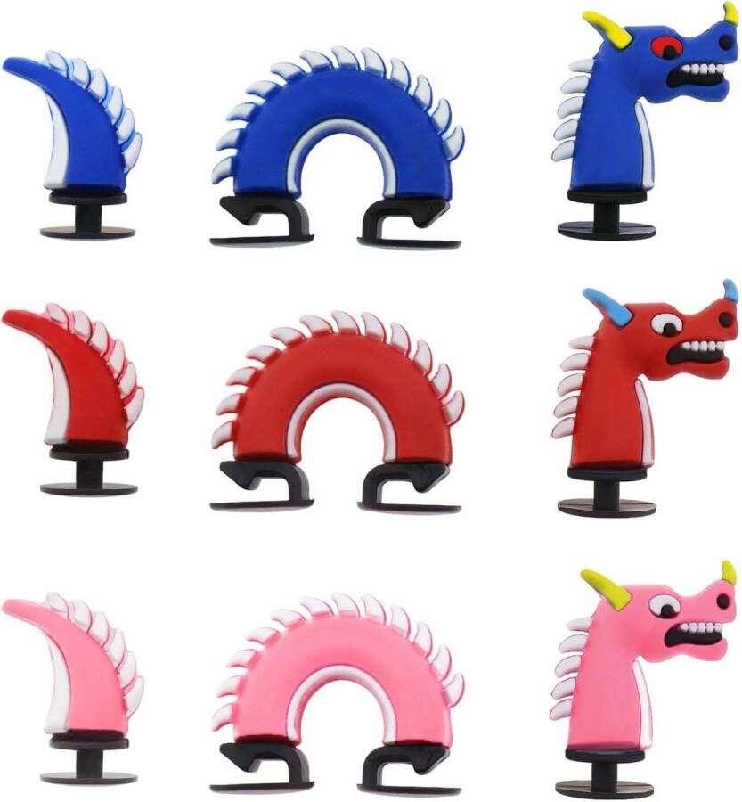 3 sets 3D draak schoenbedels cartoon schoendecoratie klomp sandalen bedels accessoires voor doe-het-zelf tuin strand 3 kleuren PVC