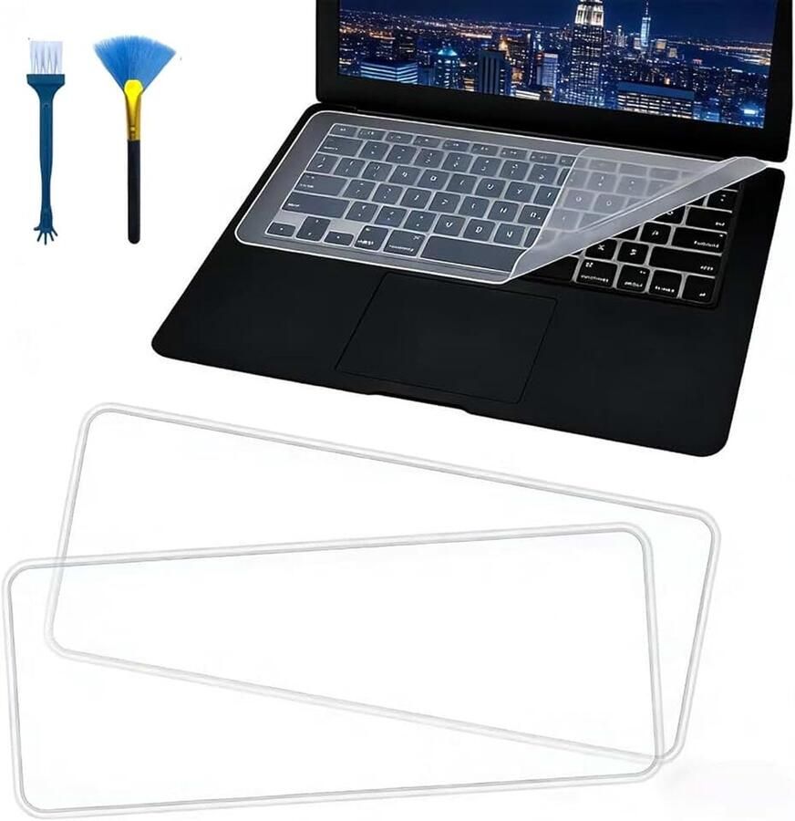 3 stuks toetsenbordbescherming compatibel met Asus Lenovo Acer Hp Dell 15-17 inch en 2 stuks toetsenbordborstel siliconen toetsenbordafdekkingen stofbescherming ultradun hoge transparantie