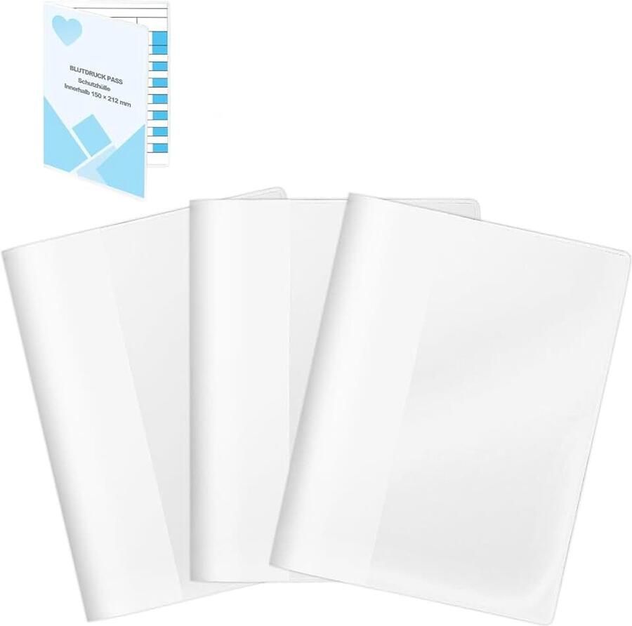 3 stuks vaccinatiepaspoorthoes 150 x 212 mm beschermhoes ID-kaarthoes DIN A6 dubbele hoes inklapbaar waterdichte kaarthouder voor bloeddruk paspoort vaccinatieboek paspoort