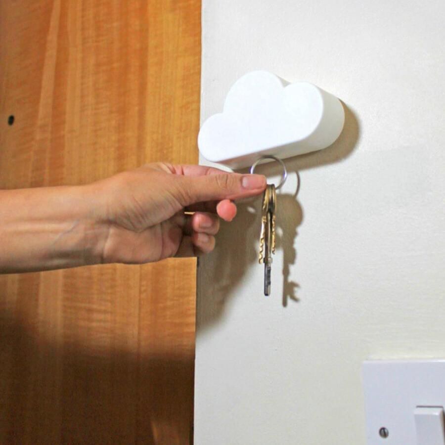 3 wolkvormige wandhaken magnetische sleutelhangerhaken zelfklevende no-punch-haken geschikt voor sleutelhangers flesopener scheerapparaten en andere kleine metalen en