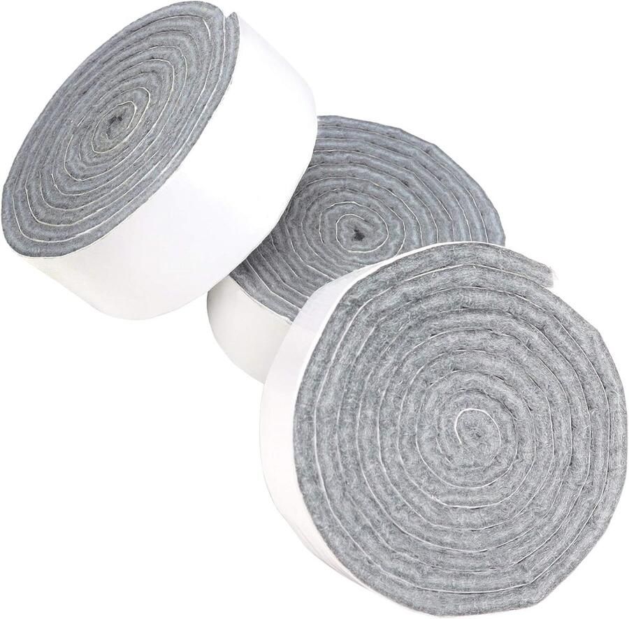 3 x zelfklevende viltlinten grijs 24 x 1000 mm rol 3 5 mm dik kleefvilt op de rol vilten glijders in adsamm kwaliteit