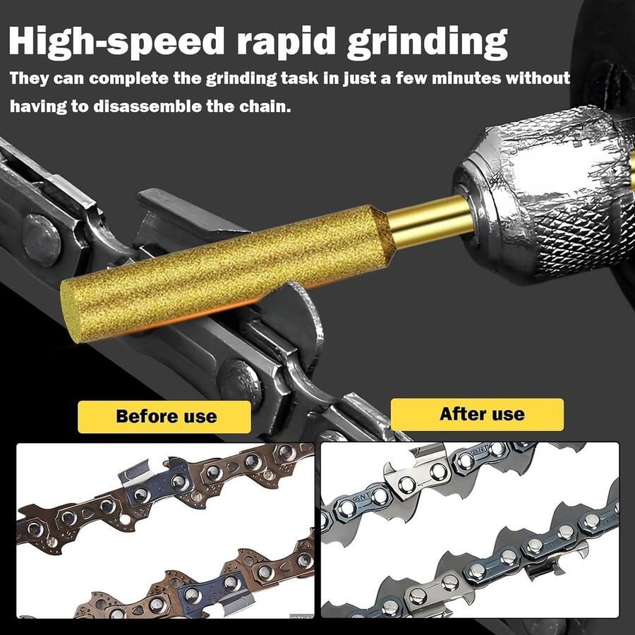 30 stuks diamant kettingzaag scherpen kettingzaag slijpmachine Diamond Chainsaw Sharpener slijpstenen met hoge hardheid slijpstift 3 verschillende mm 4 8mm 5 5mm voor scherpen en slijpen