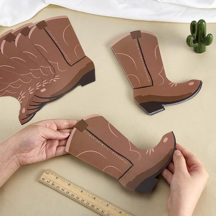 30 stuks papieren cow laarzen decoraties voor westerse feesten en knutselen 178 x 127 mm wild west thema