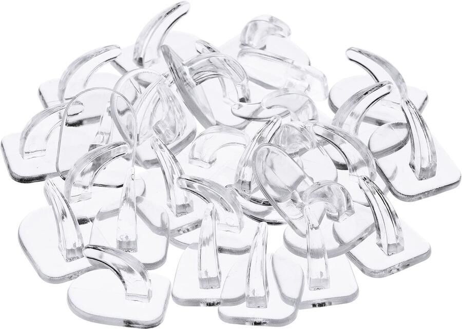 30 stuks zelfklevende haken transparant extra sterk klein geschikt voor herbruikbare naadloze haken zelfklevende acryl kleerhangers voor keuken badkamer toiletdeur en muur
