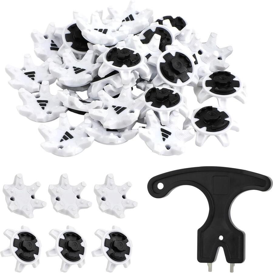 31st Golf Spikes Golfschoen Cleat Eenvoudige installatie Golfschoenplaatjes Moersleutel Pins Vervangingen Golf-Lover Golfspeler Golfschoenen Wit Zwart