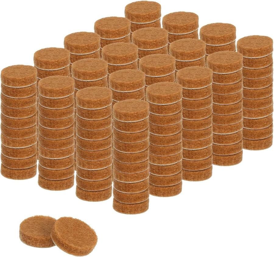 324 stuks viltglijders zelfklevend 10 x 10 x 3 mm (l x b x d) meubelglijders vilt ronde viltglijders stoel antislip pads voor meubels tafel- en stoelbeschermlaag lichtbruin