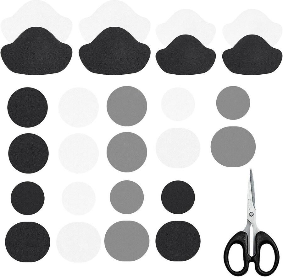 Complete Schoenreparatieset met 34 Stuks Inclusief Schaar Bescherming voor Hakken Leren Schoenen en Sneakers Duurzame Schoenpatches en Hersteloplossingen
