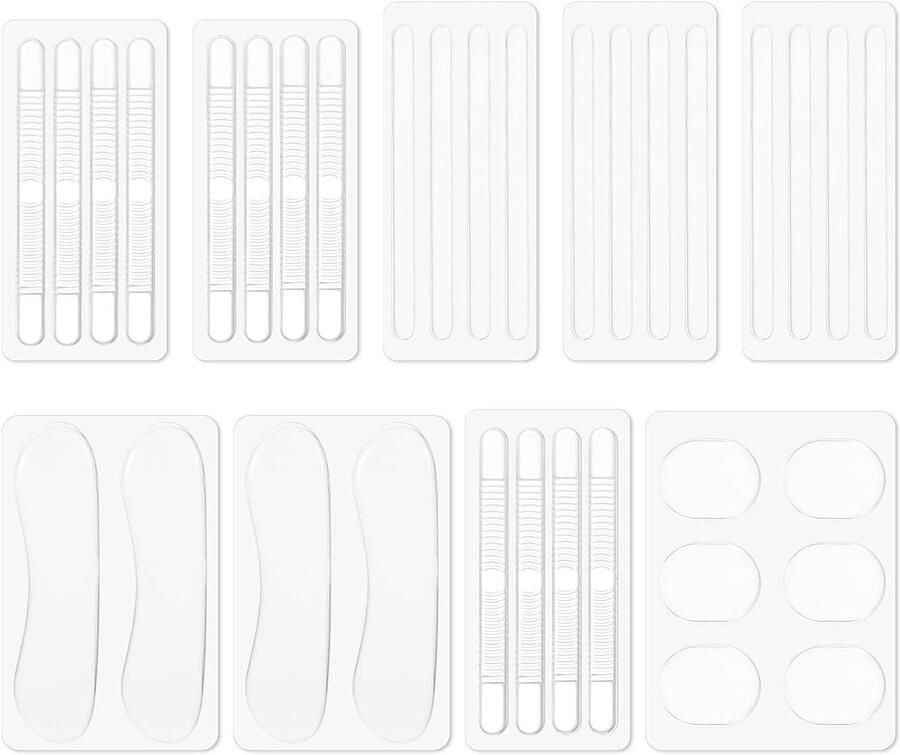 34 Stuks Comfortabele Pads voor Hakken Siliconen Hielbeschermer tegen Wrijving en Blaren Transparante Zelfklevende Hielgrepen voor Sneakers en Sportieve Schoenen