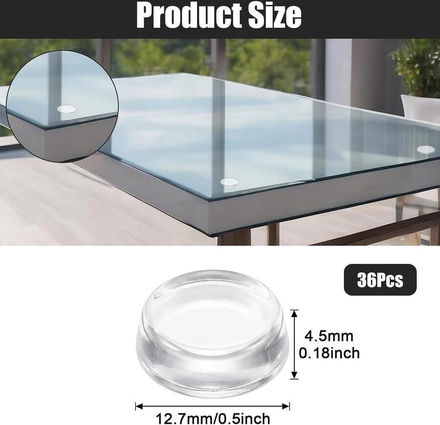 36 stuks Quilax rubberen noppen voor glasplaat transparante zelfklevende anti-slip pads rubberen pads afstandhouders antislip voor glas tafelblad meubels beschermbuffers