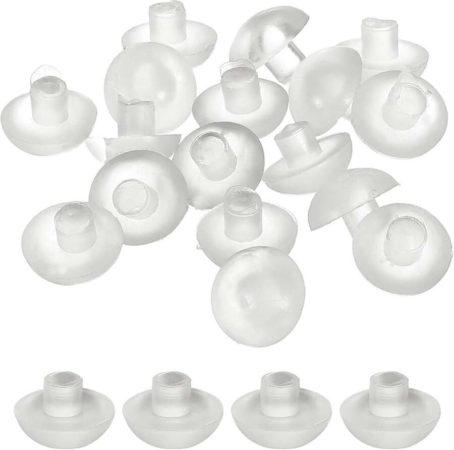36 stuks rubberen aanslagdemper met steel 5mm 0 2 rubberbuffers rubbernoppen voor glasplaten voor terrasmeubels (geschikt voor 3 16-inch gat) transparant