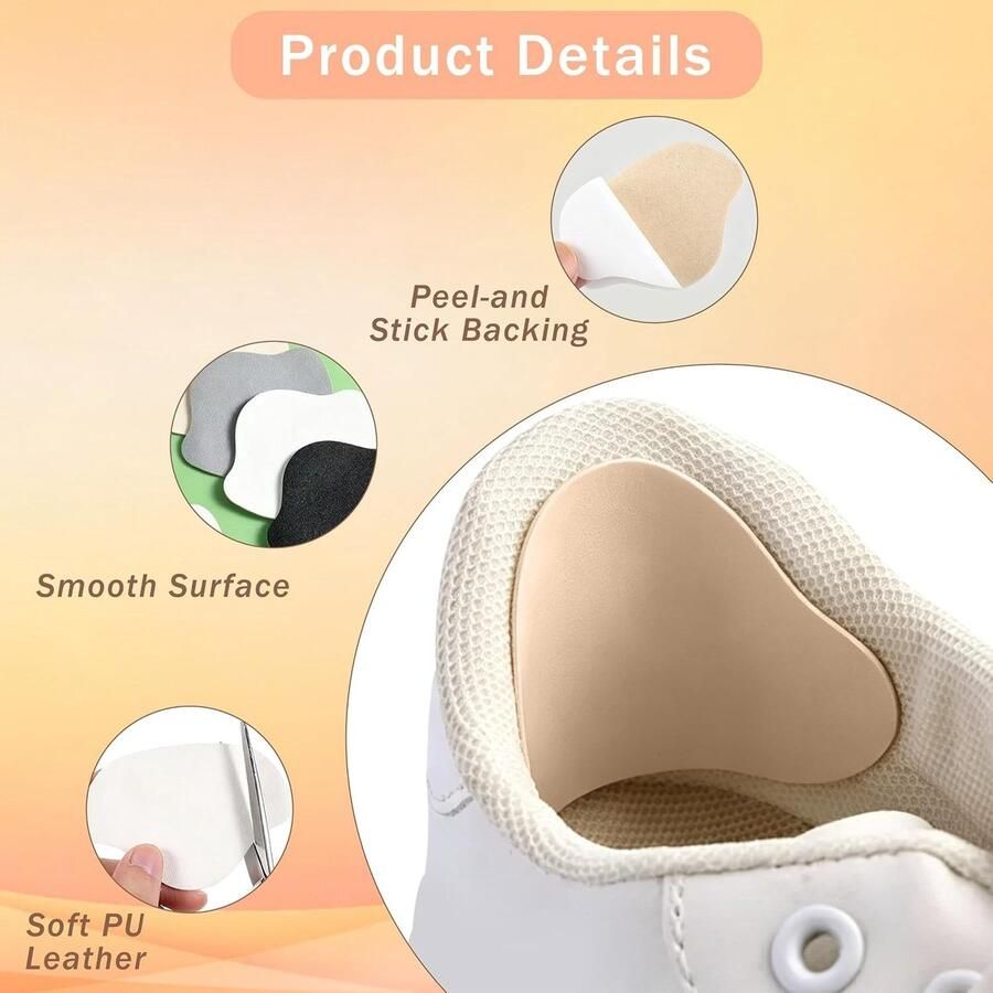 36 Stuks Zelfklevende Hielkussens voor Schoenen Hielbescherming in 5 Kleuren en 2 Maten Microfiber Kussens voor Sneakers en Hakken Ideaal voor Hiel- en Teenreparatie