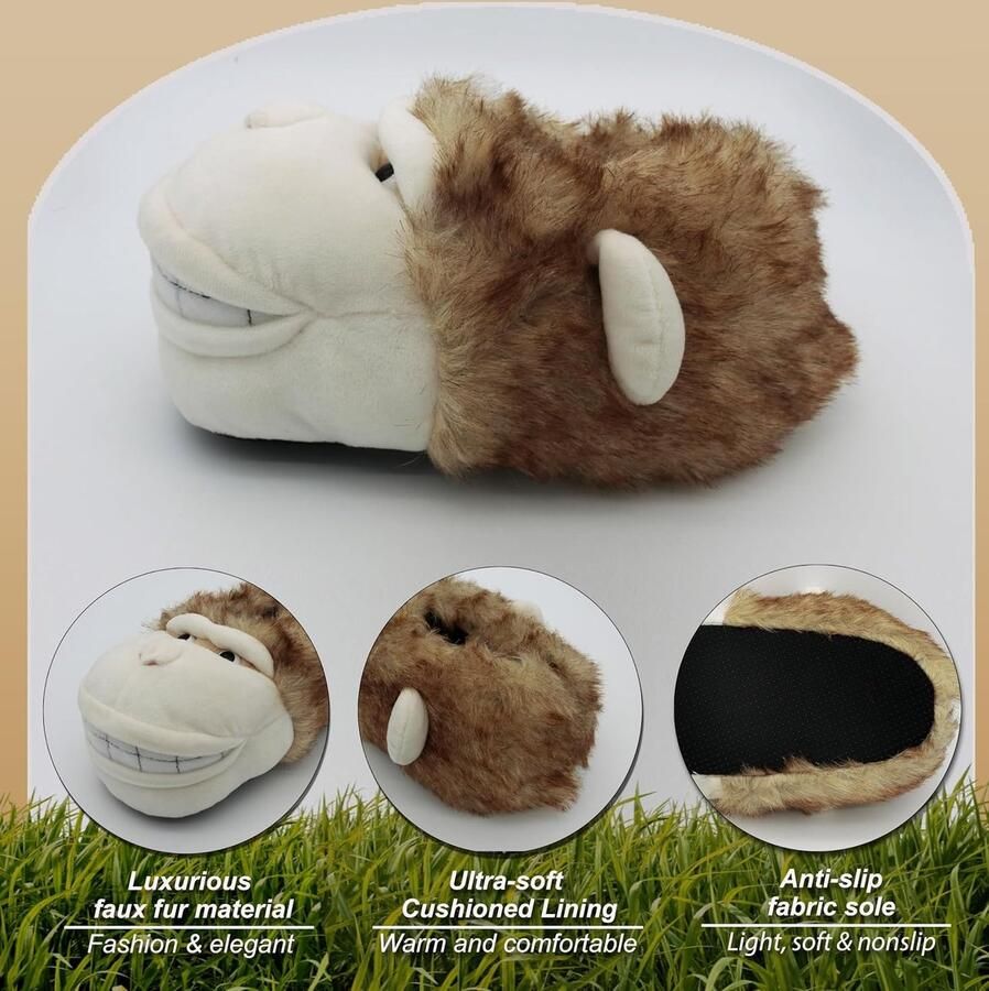 3D nieuwe pantoffels voor en kinderen winterpantoffels met harige dieren panda beer