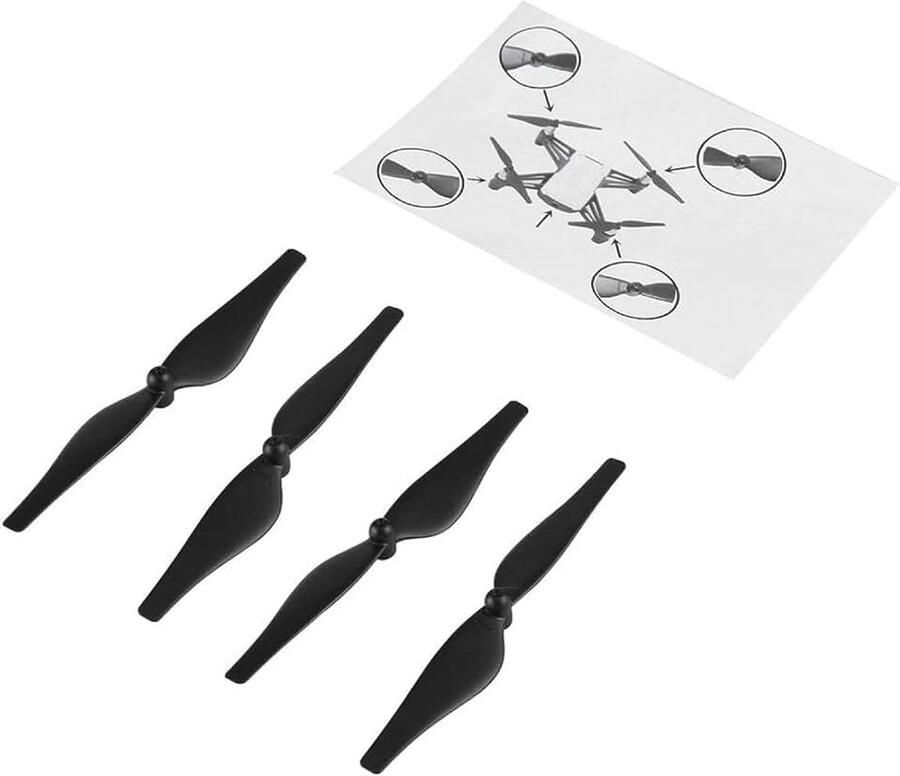 4-delige propellers voor DJI Tello geluidsarme reservebladen Quadcopter-accessoire Vervanging Quick Release-rekwisieten voor DJI Tello mini-vierassige drone-accessoires(zwart) koo