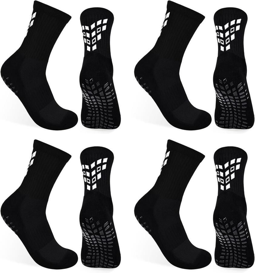 4 Paar Antislip Sokken voor Voetbal en Andere Sporten met Demping en Ade d Vermogen